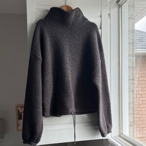 Old Navy Charcoal Gray Sherpa Funnel Neck Sweater